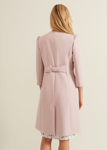 Phase Eight Venita Bow Long Coats Rose Canada | LTPIVY-580